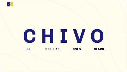 Chivo typeface weights: Light, Regular, Bold, Black