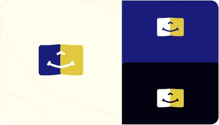 Filing Buddy mark on light, blue and black backgrounds