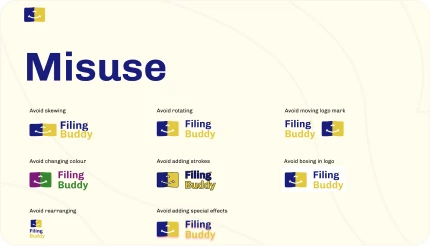 Filing Buddy logo misuse examples