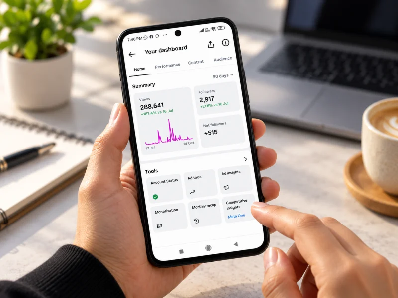Business dashboard on a phone