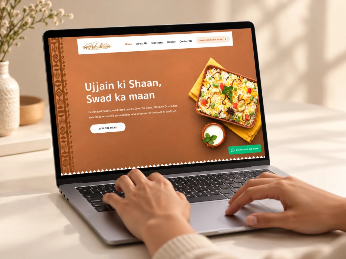 Mahalok website on a laptop