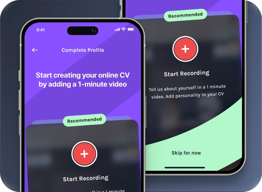 Recording a one-minute intro in the Synkr app